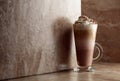 Milk coffee cocktail with whipped cream Royalty Free Stock Photo