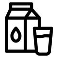 Milk Container Outline bold Vector Icon which can be easily modified or Edited Royalty Free Stock Photo