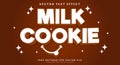 Milk Cookie editable text effect Template Royalty Free Stock Photo