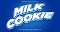 Milk Cookie Editable Text effect Template Royalty Free Stock Photo