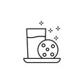 Milk, cookie icon. Simple line, outline vector of new year icons for ui and ux, website or mobile application