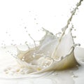 Milk Cream Splash Isolated on White Background Royalty Free Stock Photo