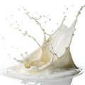 Milk Cream Splash Isolated on White Background Royalty Free Stock Photo