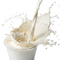 Milk Cream Splash Isolated on White Background Royalty Free Stock Photo