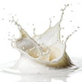 Milk cream splash isolated on white background Royalty Free Stock Photo