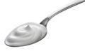 Milk cream on spoon Royalty Free Stock Photo