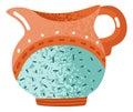Milk creamer. Ceramic ewer vessel. Water jug