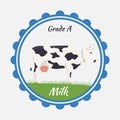 Milk and creamery label, emblem