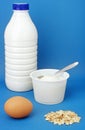 Milk curd egg, oat flakes Royalty Free Stock Photo