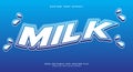 Milk 3d editable text effect Template Royalty Free Stock Photo