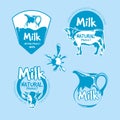 Milk and dairy farm product logo vector set