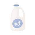 Milk dairy product, organic food production, plastic bottle full of fresh healthy milk