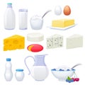 Milk dairy products icons set Royalty Free Stock Photo