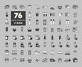 Milk, dairy products vector grayscale icon set