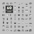 Milk, dairy products vector grayscale icon set