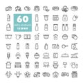 Milk, dairy products vector icon set Royalty Free Stock Photo