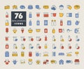 Milk, dairy products vector icon set Royalty Free Stock Photo