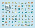 Milk, dairy products vector icon set Royalty Free Stock Photo