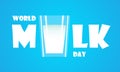 milk day world glass typography Royalty Free Stock Photo