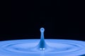 Milk drop or blue liquid drop created ripple wave Royalty Free Stock Photo