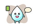 Milk drop mascot character with energetic gesture