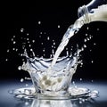 milk dynamically splashing