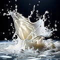 milk dynamically splashing