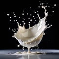 milk dynamically splashing
