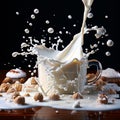 milk dynamically splashing