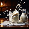 milk dynamically splashing