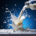 milk dynamically splashing