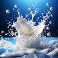 milk dynamically splashing