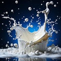 milk dynamically splashing