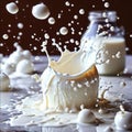 milk dynamically splashing