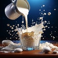 milk dynamically splashing