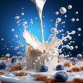 milk dynamically splashing