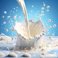 milk dynamically splashing