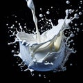 milk dynamically splashing