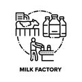 Milk Factory Vector Concept Black Illustrations Royalty Free Stock Photo