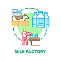 Milk Factory Vector Concept Color Illustration flat Royalty Free Stock Photo