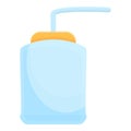 Milk feeding bottle icon, cartoon style