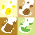 Milk Flavor Soy Coffee Chocolate Greentea Vector Royalty Free Stock Photo