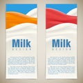 Milk flyer design vector illustration with milk splash