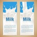 Milk flyer design vector illustration with milk splash