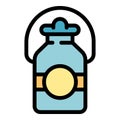 Milk gallon icon color outline vector