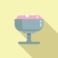 Milk gelato icon flat vector. Frozen shake