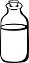 milk glass bottle with cork vector illustration Royalty Free Stock Photo