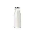 Milk in glass bottle. Dairy food. Vector graphic illustration