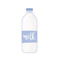 Milk in glass bottle, dairy product from milkman shop, natural farm food production