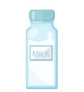 Milk in a glass bottle icon flat style. Isolated on white background. Vector illustration. Royalty Free Stock Photo